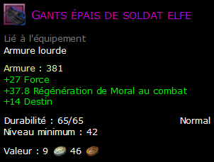 Gants épais de soldat elfe