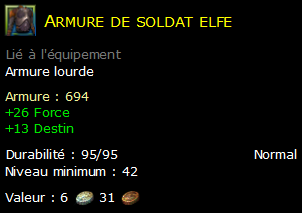 Armure de soldat elfe