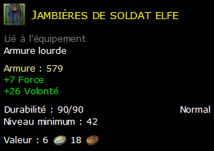 Jambières de soldat elfe