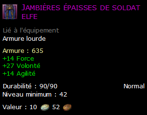 Jambières épaisses de soldat elfe