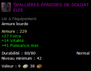 Spallières épaisses de soldat elfe