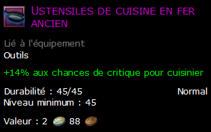 Ustensiles de cuisine en fer ancien