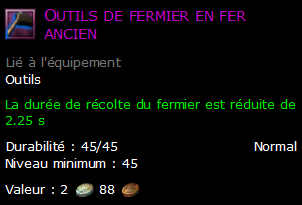 Outils de fermier en fer ancien