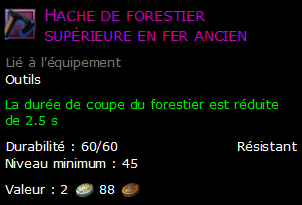 Hache de forestier supérieure en fer ancien