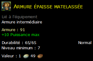 Armure épaisse matelassée