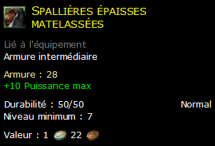 Spallières épaisses matelassées