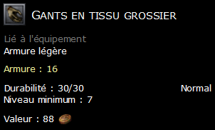 Gants en tissu grossier