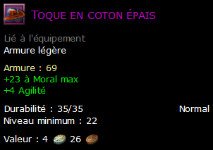 Toque en coton épais