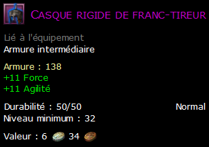 Casque rigide de franc-tireur