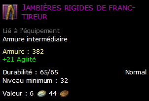 Jambières rigides de franc-tireur
