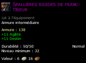 Spallières rigides de franc-tireur