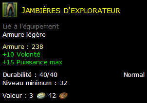 Jambières d'explorateur