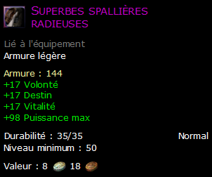 Superbes spallières radieuses