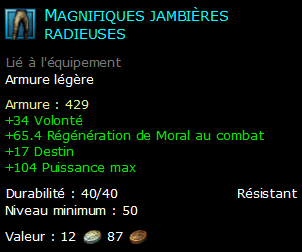 Magnifiques jambières radieuses