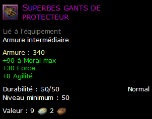 Superbes gants de protecteur