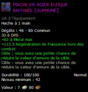 Hache en acier elfique raffinée (supprimé)