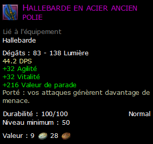 Hallebarde en acier ancien polie