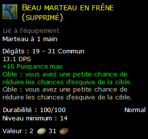 Beau marteau en frêne (supprimé)