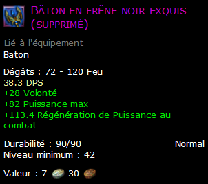 Bâton en frêne noir exquis (supprimé)