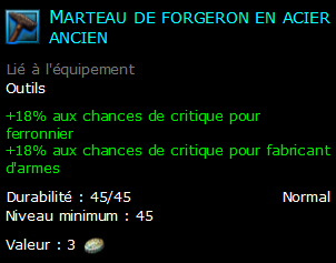 Marteau de forgeron en acier ancien