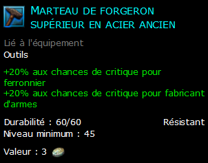 Marteau de forgeron supérieur en acier ancien