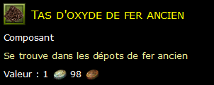 Tas d'oxyde de fer ancien