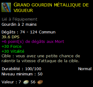 Grand gourdin métallique de vigueur