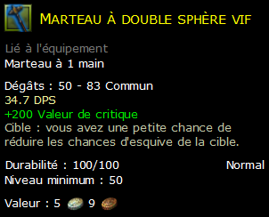 Marteau à double sphère vif