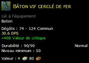 Bâton vif cerclé de fer