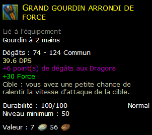 Grand gourdin arrondi de force