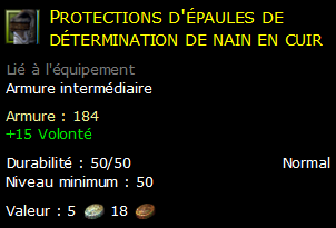 Protections d'épaules de détermination de nain en cuir