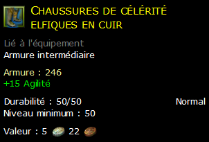 Chaussures de célérité elfiques en cuir