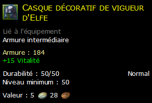 Casque décoratif de vigueur d'Elfe