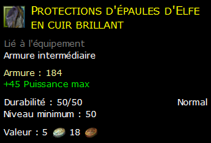 Protections d'épaules d'Elfe en cuir brillant