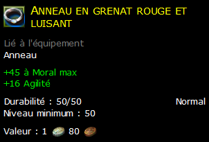 Anneau en grenat rouge et luisant