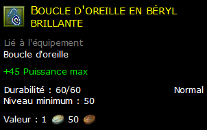 Boucle d'oreille en béryl brillante