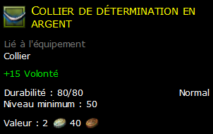 Collier de détermination en argent