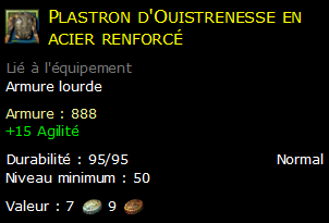 Plastron d'Ouistrenesse en acier renforcé