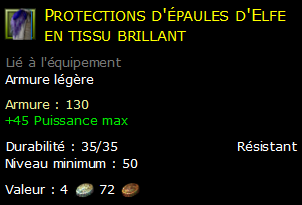 Protections d'épaules d'Elfe en tissu brillant