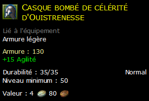 Casque bombé de célérité d'Ouistrenesse