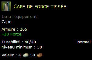 Cape de force tissée