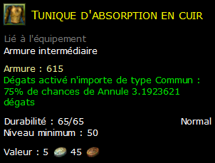 Tunique d'absorption en cuir