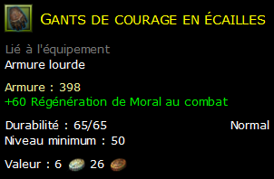 Gants de courage en écailles