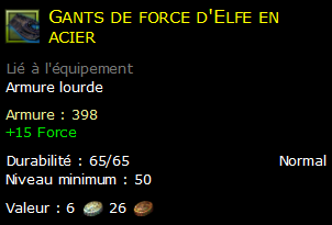 Gants de force d'Elfe en acier