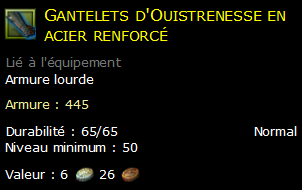 Gantelets d'Ouistrenesse en acier renforcé