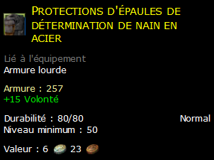 Protections d'épaules de détermination de nain en acier