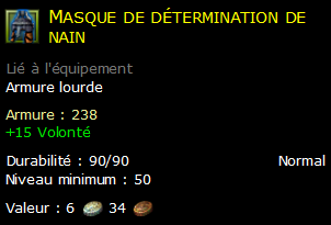 Masque de détermination de nain