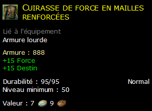 Cuirasse de force en mailles renforcées