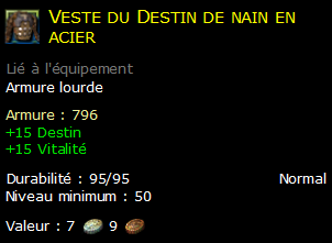 Veste du Destin de nain en acier