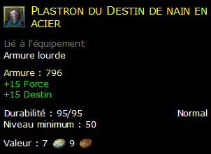 Plastron du Destin de nain en acier